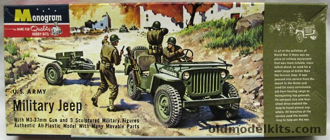 Monogram 1/35 US Army Military Jeep and M3-37mm Gun - Four Star Issue, PM21-98 plastic model kit